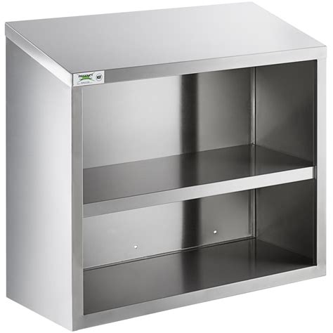 stainless steel cabinet with open selves|open shelves for kitchens.